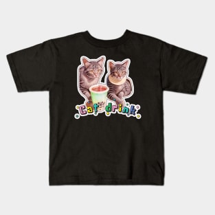 Cat Drink Lover Kids T-Shirt